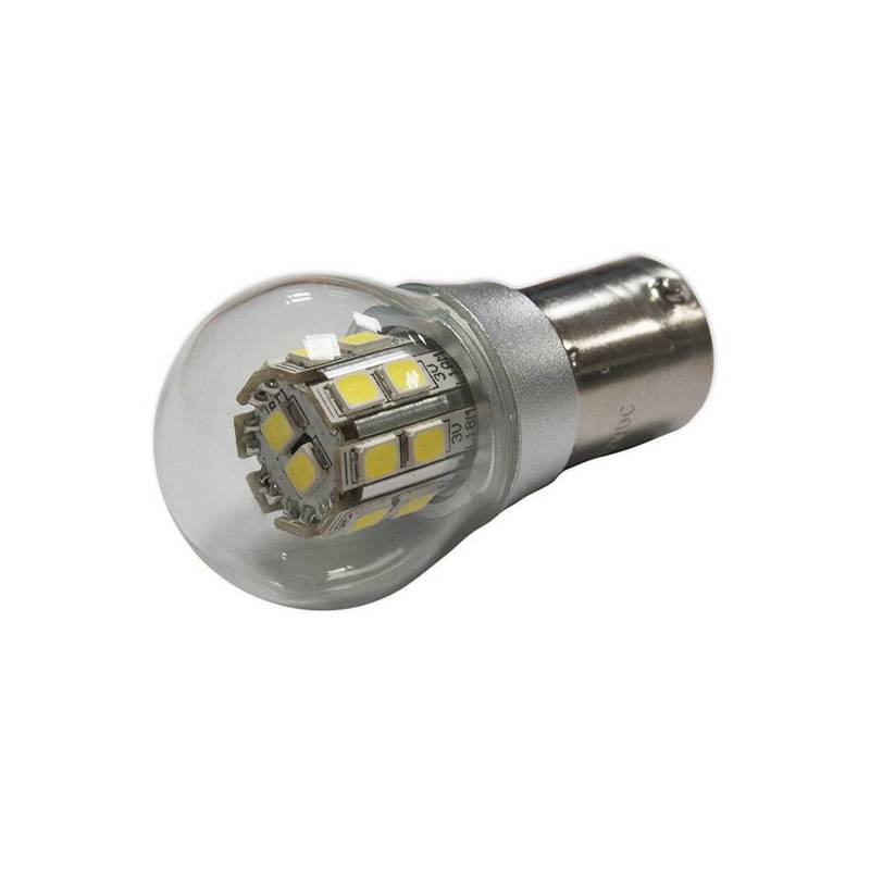 P21w, 1156 LED 6v à 12v - Série 3D, BLANC PUR